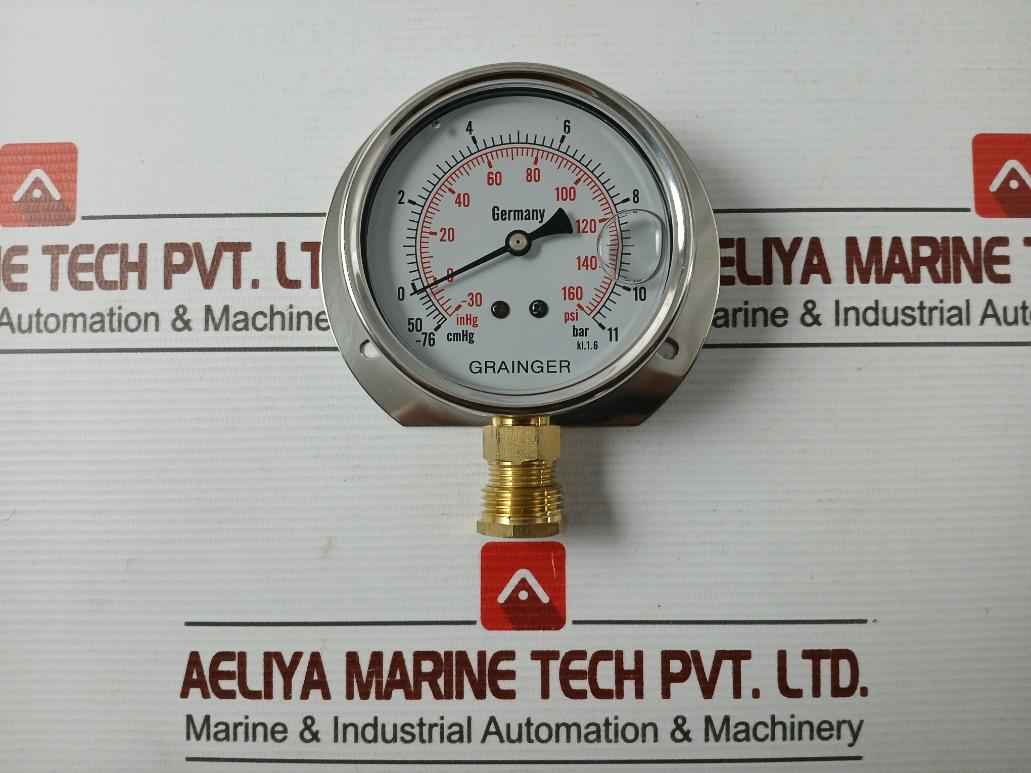 Grainger Kl.1.6 Pressure Gauge -76-11 Bar/Psi L/F - Image 3