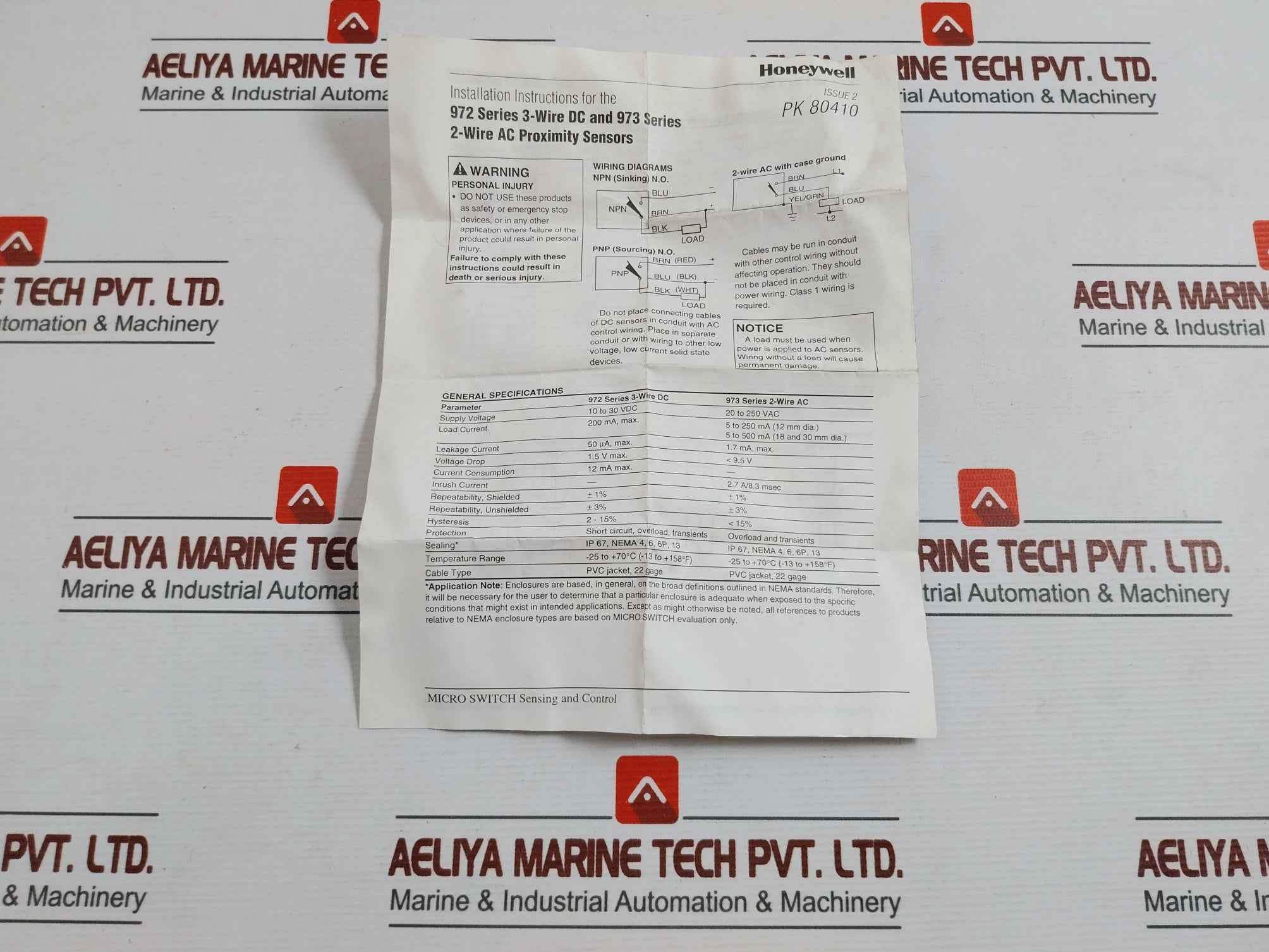 Honeywell 973Ab3Xp-b7T-l Proximity Switch 2-wire Ac 973 Series - Image 10