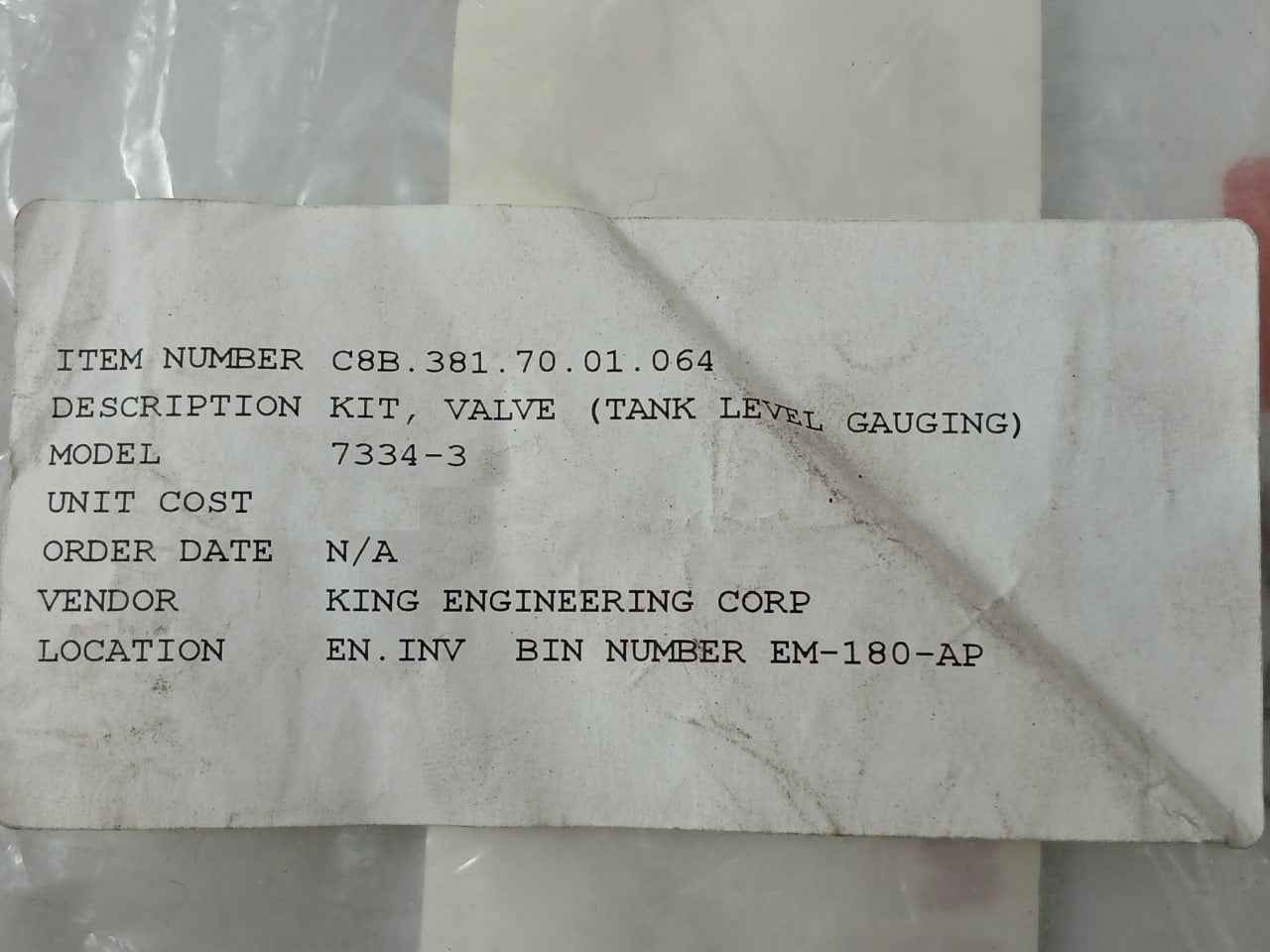 King Engineering 7334-3 Liquid Level Gauging System Valve Replacement Kit - Image 15
