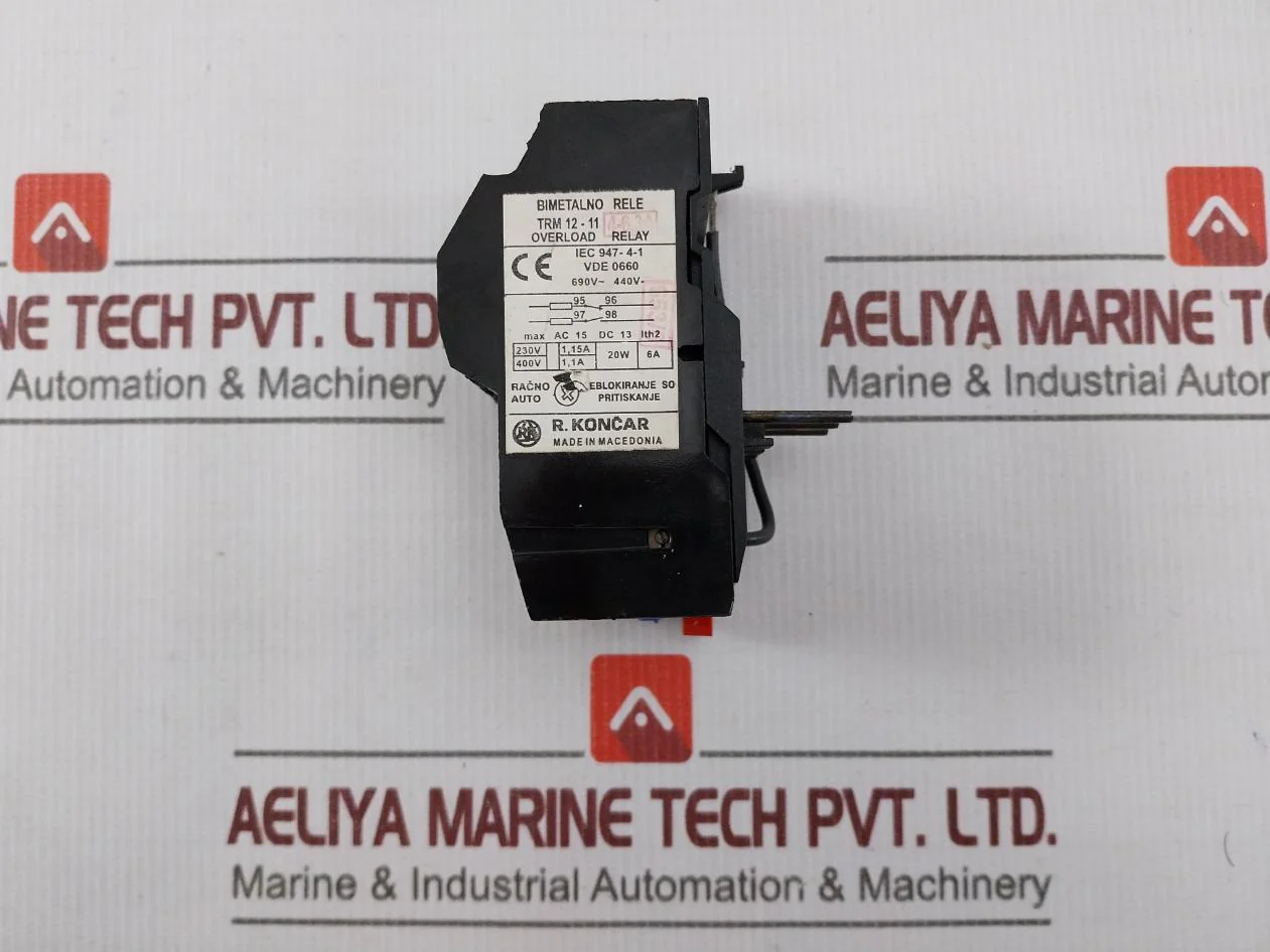 R.Koncar Trm 12-11 Bimetal Thermal Overload Relay 690V-440V 6A - Image 4