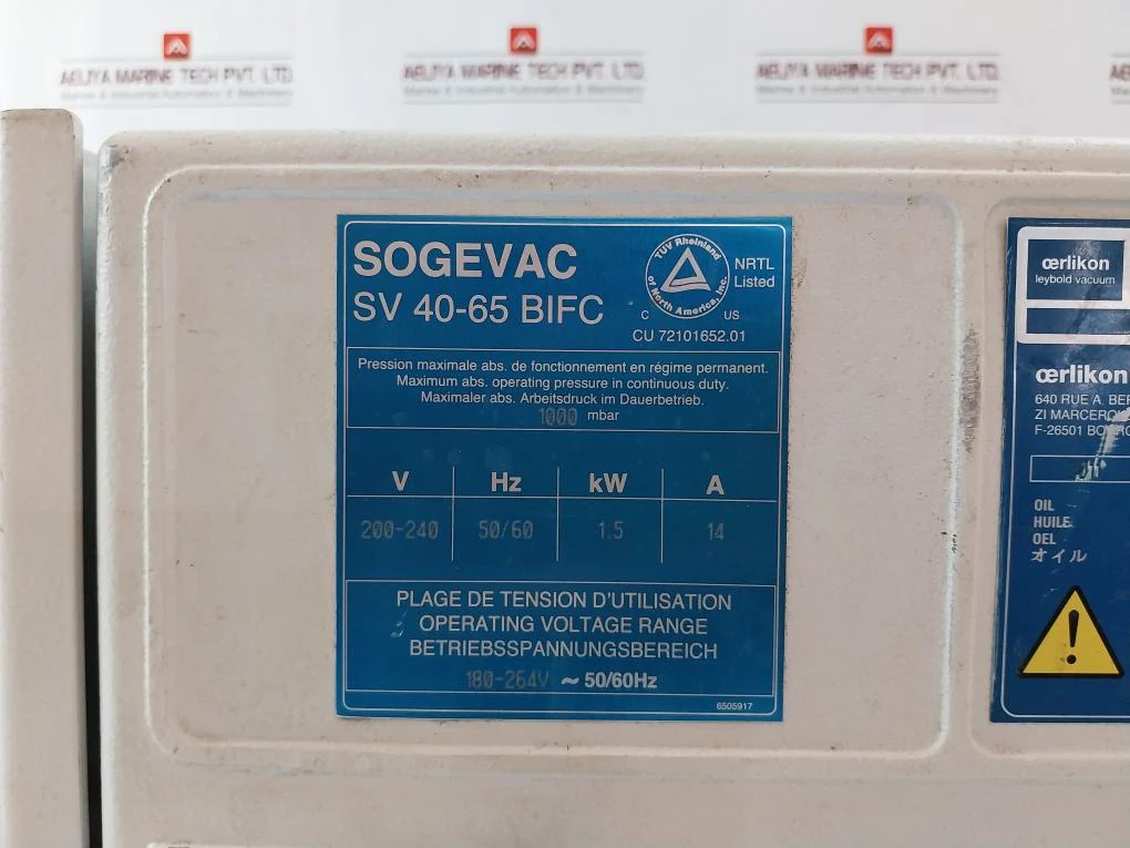 Sogevac Sv65 Bi Fc Single-stage Oil-sealed Rotary Vane Pump X Series Ek6700400 - Image 6