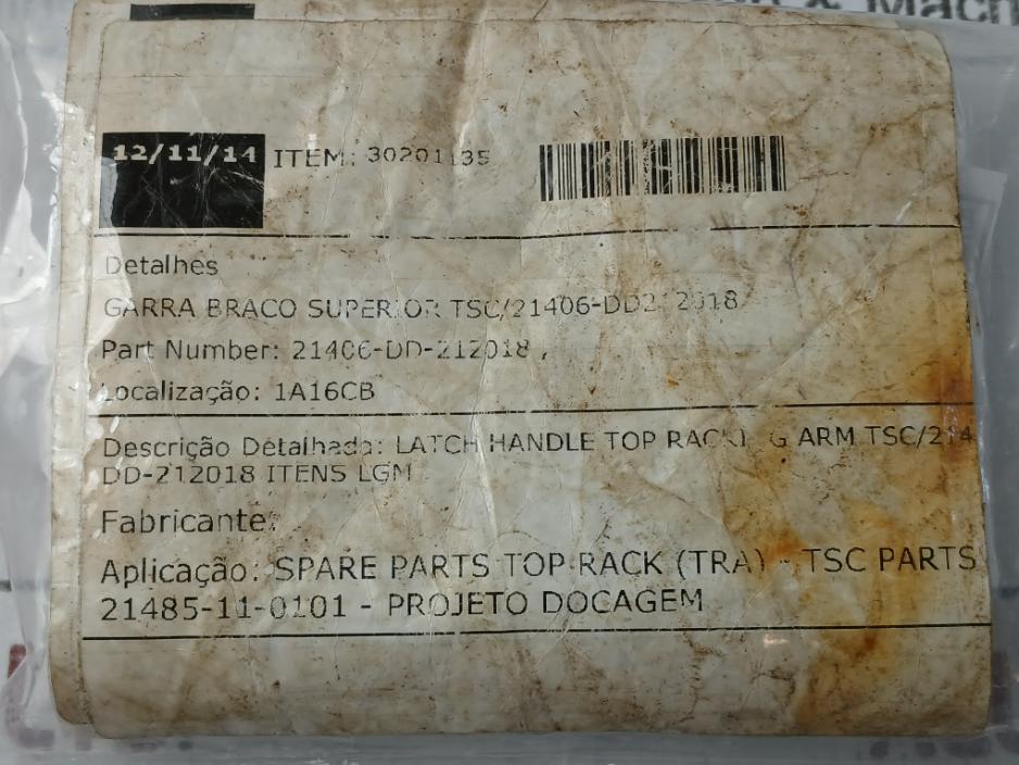 Tsc 21406-dd-212018 Spare Parts Top Rack 21485-11-0101-projeto - Image 4